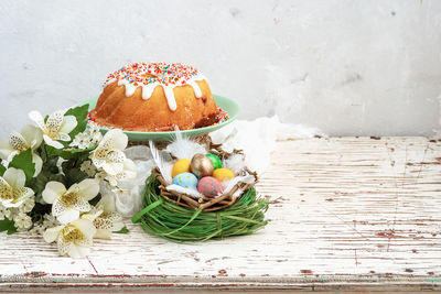 Multi colored candies on table