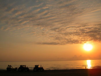 Scenic view of sea at sunset