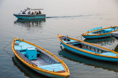 High angle view of boat in sea