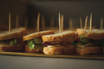 Close-up of sandwich on table