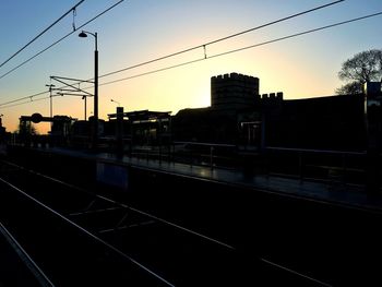 Railroad tracks at sunset