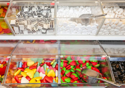 Multi colored candies in store