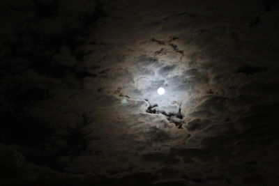 Low angle view of moon in sky