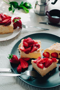 Close-up of food in plate on table