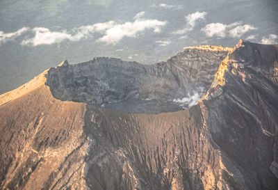Panoramic view of landscape and mountains against sky