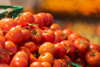 Close-up of tomatoes for sale at market stall