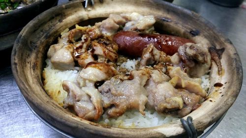 Close-up of meat in plate