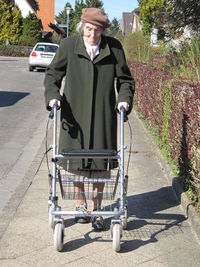 Man walking on road