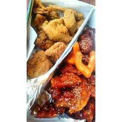 Close-up of meat on table