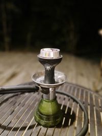 Close-up of wineglass on table