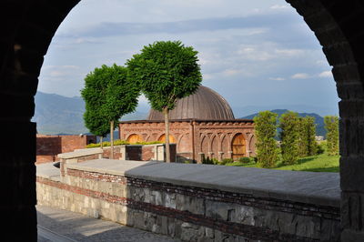 Exterior of temple against sky