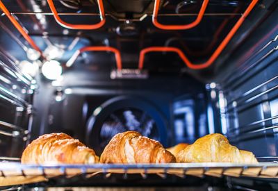 Close-up of croissants in bakery