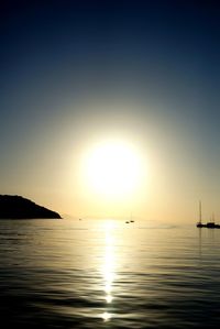 Scenic view of sunset over sea