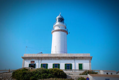 Low angle view of lighthouse at cap formentor on island  mallorca 