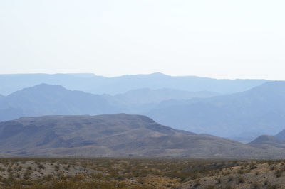 Scenic view of mountains against clear sky