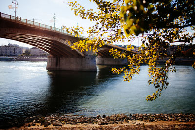 Bridge over river against sky