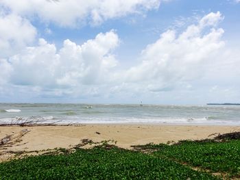 Scenic view of beach against sky