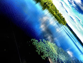 Close-up of blue sea against sky