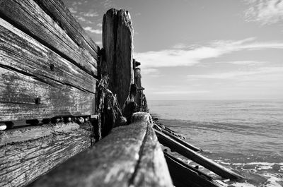 Wooden pier on sea