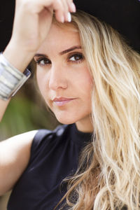 Close-up portrait of a young woman