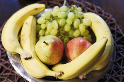 High angle view of apples in basket