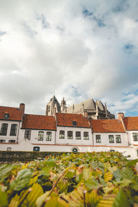 Low angle view of buildings against sky