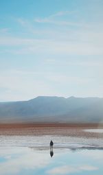 Beach with mountain in background