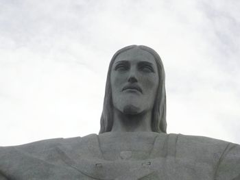 Low angle view of statue against sky