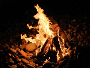 Winter campfire on the beach