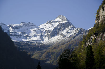 Scenic view of mountains against clear sky