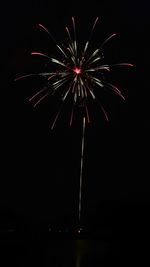 Low angle view of firework display at night