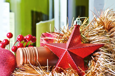 Close-up of christmas decoration