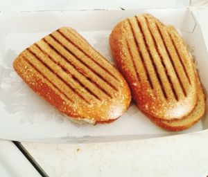 Close-up of bread in plate