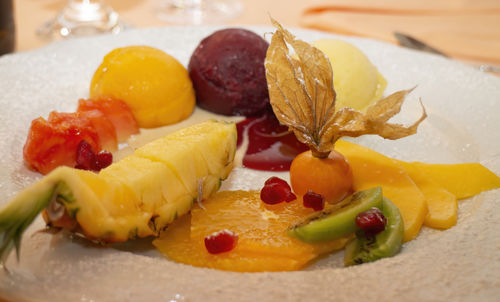 Close-up of dessert in plate