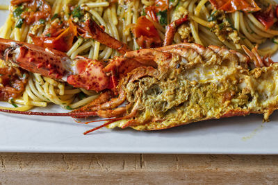 Close-up of seafood in plate