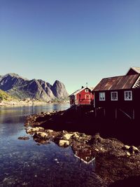 Built structure against clear blue sky
