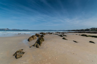 Scenic view of beach against sky