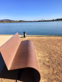 Scenic view of lake against clear sky