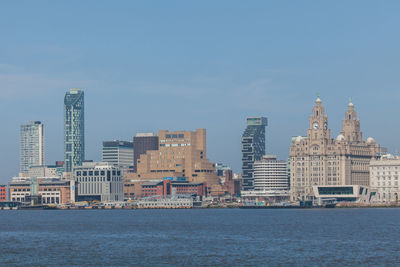 View of cityscape at dusk