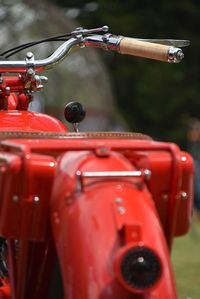 Close-up of red bicycle