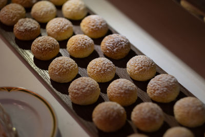 Close-up of cupcakes on table