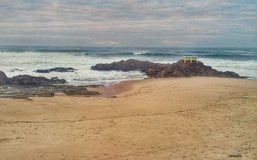 Scenic view of beach against sky