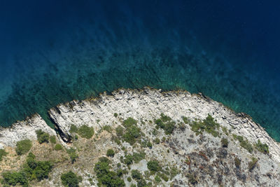 High angle view of beach