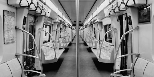 Empty seats in train