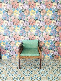 Painted on tiled floor
