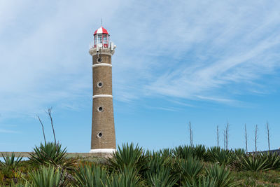 Low angle view of lighthouse against sky