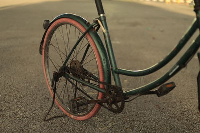 High angle view of bicycle on street