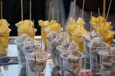 Close-up of food on table