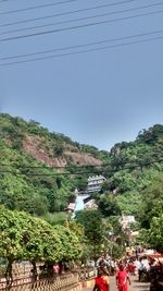 View of mountain road against clear sky