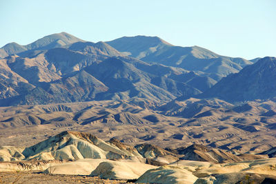 Scenic view of mountains against clear sky